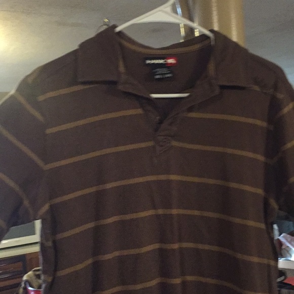 brown striped polo